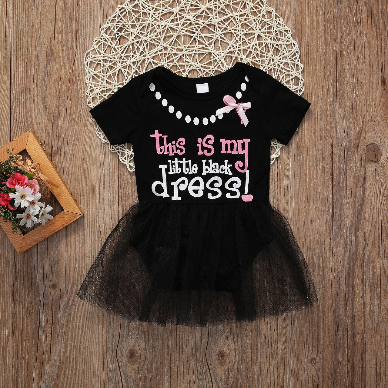 Bow Stock Newborn Tutu Dress Cotton Baby Girls Princess Bodysuits Short Sleeve Suit Outfit Clothes - ebowsos