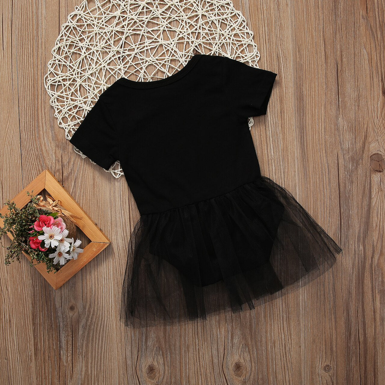 Bow Stock Newborn Tutu Dress Cotton Baby Girls Princess Bodysuits Short Sleeve Suit Outfit Clothes - ebowsos