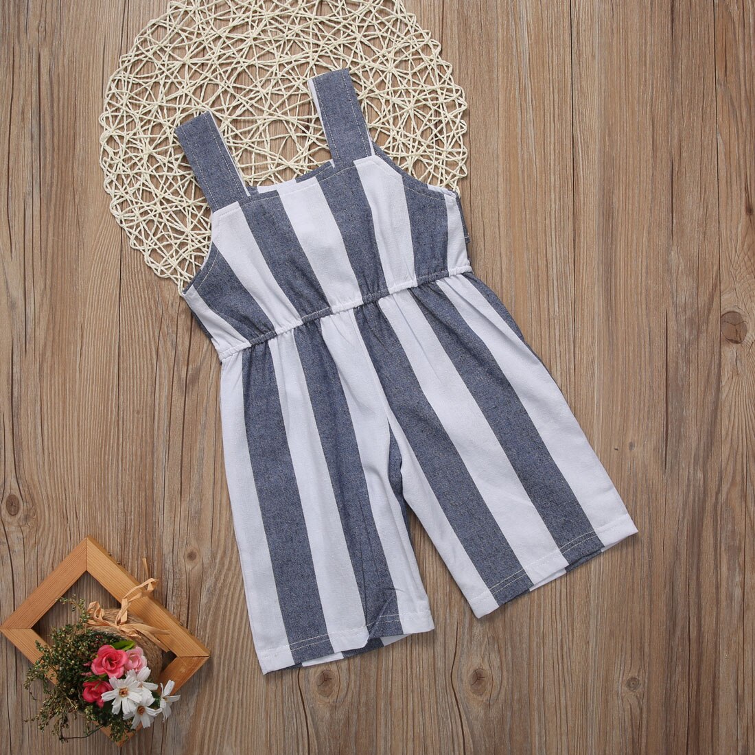 Bow striped Toddler Kid Baby Girl Jumpsuit Summer Striped Bodysuit Romper Sunsuit Outfit ina - ebowsos