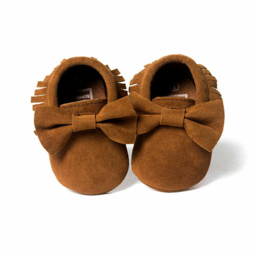 Bowknot Tassel Baby Kid Sole Shoes Newborn Boy Girl Infant Moccasin First Walkers - ebowsos