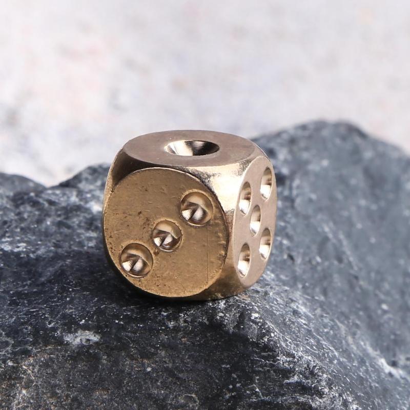 Brass Dices Solid Metal Polyhedral Club Bar Supplies Mahjong Chess Dice-ebowsos