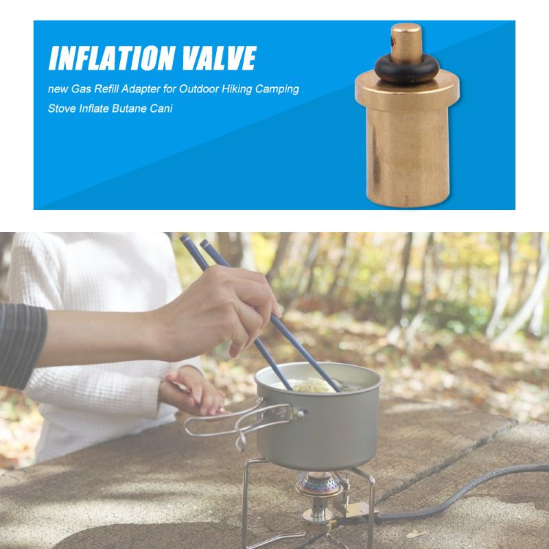 Brass Gas Refill Adapter Lightness and Portability No Space Occupy for Camping Stove Gas Cylinder Gas Tank Butane Canister-ebowsos