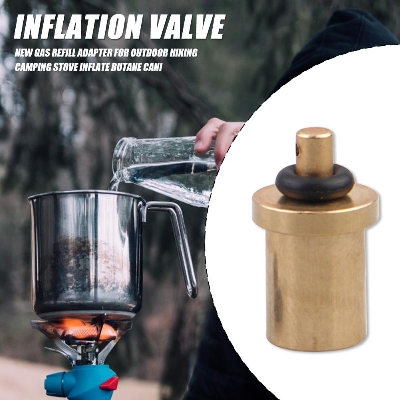 Brass Gas Refill Adapter Lightness and Portability No Space Occupy for Camping Stove Gas Cylinder Gas Tank Butane Canister-ebowsos