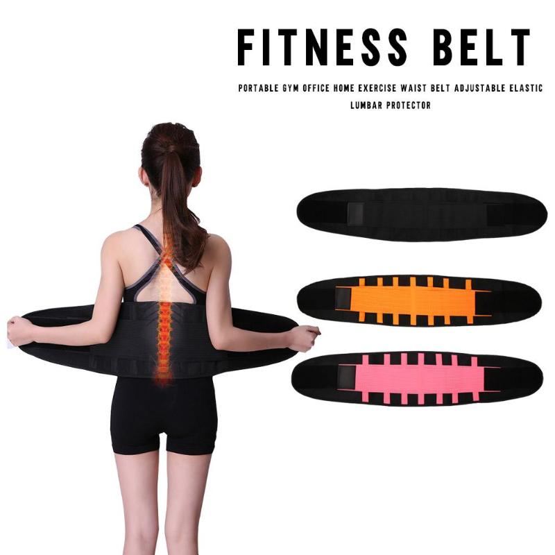 Breathable Fitness Waist Belt Elastic Adjustable Lumbar Support Protection-ebowsos