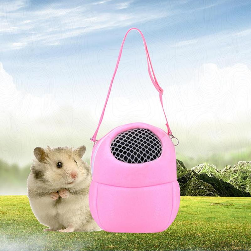 Breathable Plush Hamster Cage Portable Small Pet Warm Bed Pet Squirrel Hedgehog House Kangaroo Carrier Bag Accessories Supplies - ebowsos