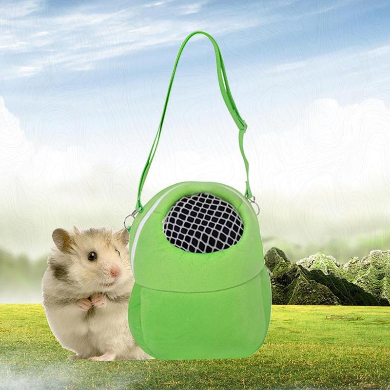 Breathable Plush Hamster Cage Portable Small Pet Warm Bed Pet Squirrel Hedgehog House Kangaroo Carrier Bag Accessories Supplies - ebowsos