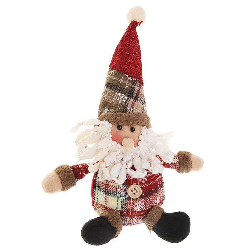 British Lovely Christmas Plaid Doll Hang Pendant Xmas Tree Ornament Decor - ebowsos