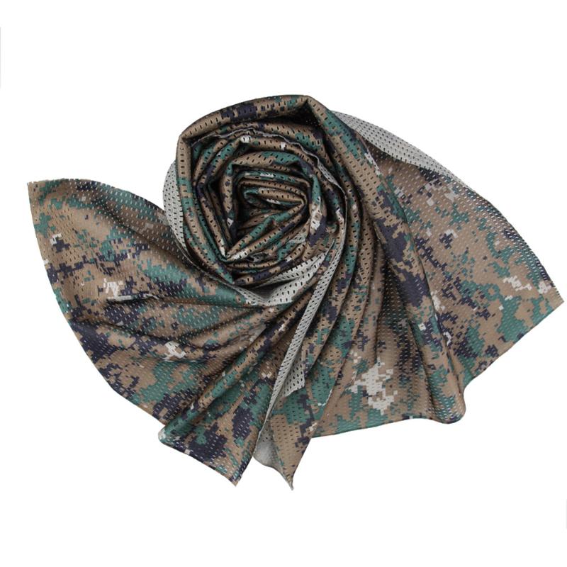 Camo Mesh Scarf Outdoor Jungle Muffler Breathable Headband Tactical-ebowsos