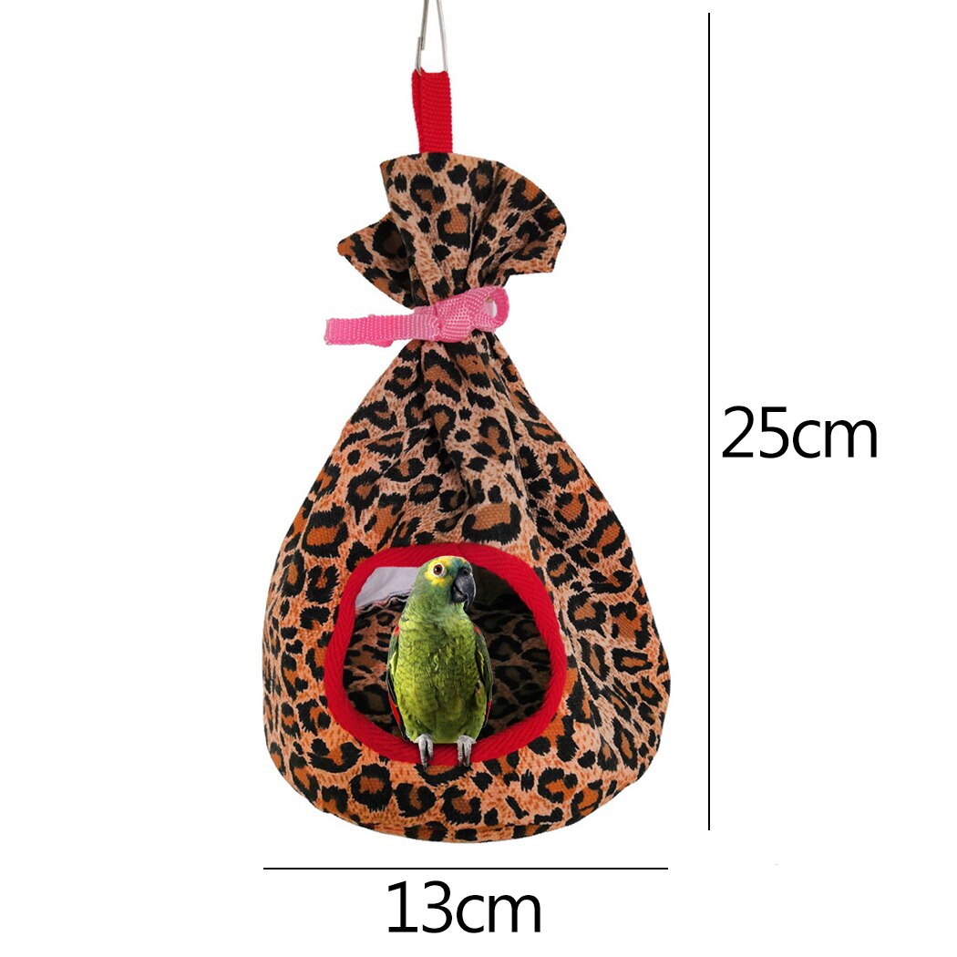 Canvas Round Bird Hammock Parrot Hamster Nest Bird Hanging House Warm Mini Round Shape Bird Hammock Bird Hanging Cave-ebowsos