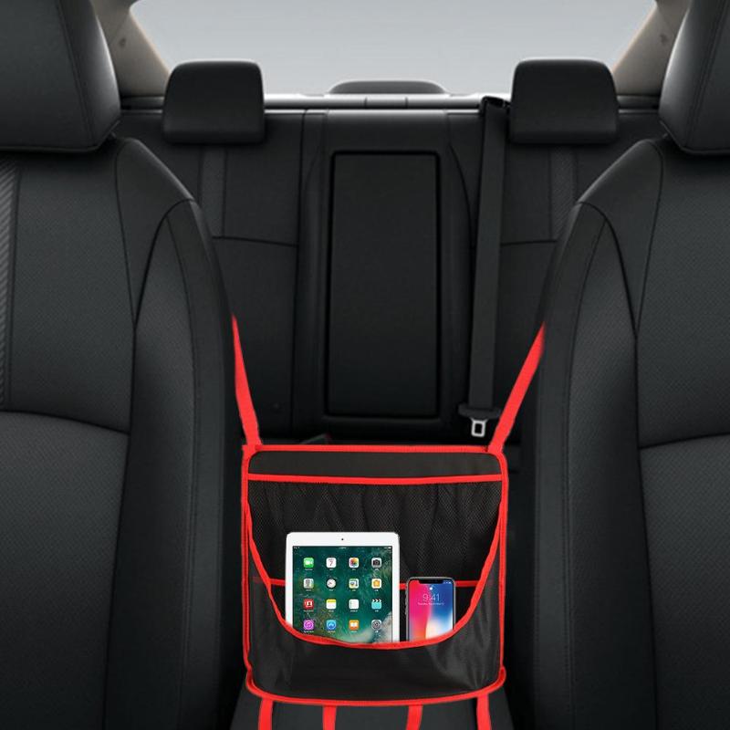Car Storage Mesh Net Bag Between Two Seat Back Organizer Storage Bag Luggage Pocket Auto Interior Accessories Car Styling New - ebowsos