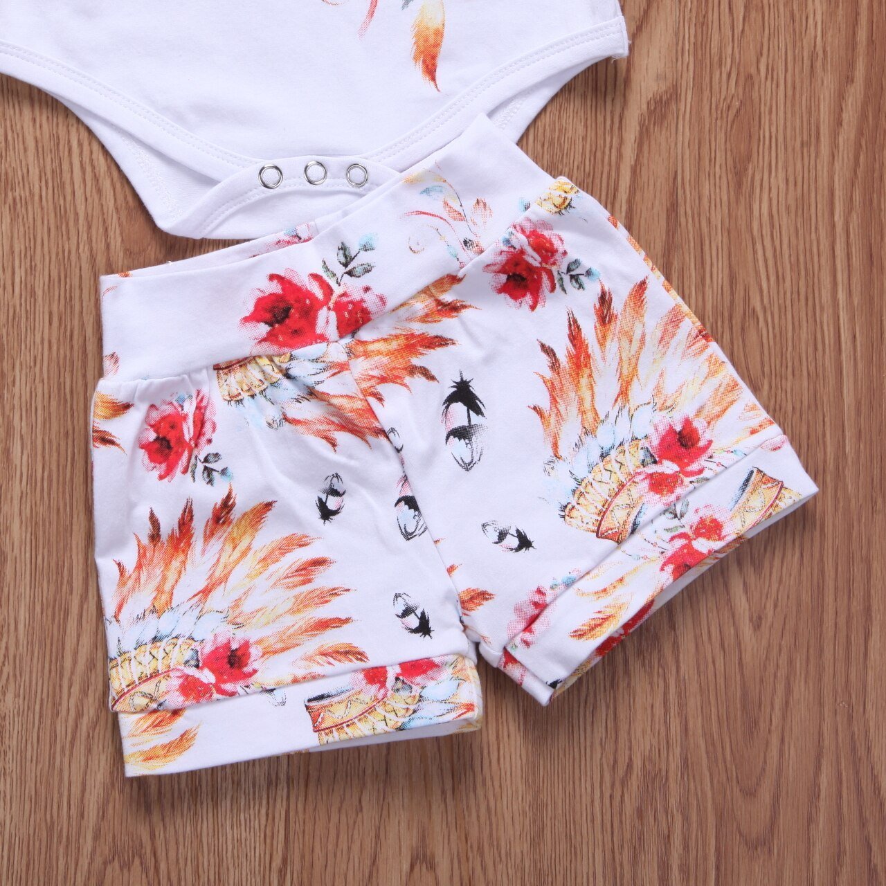 Cartoon Baby Boy Girl Outfits Clothes Short Sleeve Tops Romper Summer+Short Pants Shorts Set - ebowsos