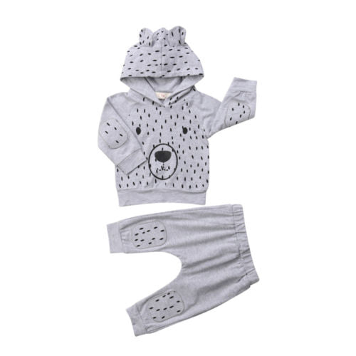 Cartoon Baby Clothing Newborn Baby Boy Girl Cotton Hoodies Tops Pants Leggings Outfits Cotton Autumn Clothes - ebowsos