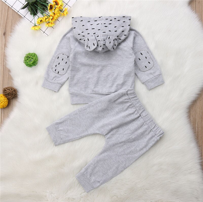 Cartoon Baby Clothing Newborn Baby Boy Girl Cotton Hoodies Tops Pants Leggings Outfits Cotton Autumn Clothes - ebowsos