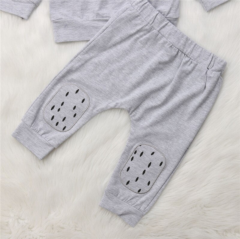 Cartoon Baby Clothing Newborn Baby Boy Girl Cotton Hoodies Tops Pants Leggings Outfits Cotton Autumn Clothes - ebowsos