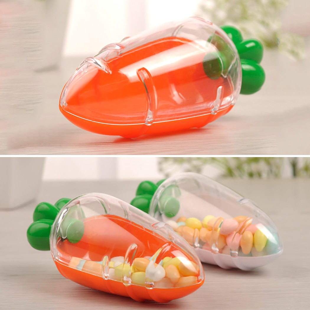 Cartoon Carrot Shape Candy Box Plastic Mini Transparent Box Creative PS Environmental Protection Material Food Storage Candy Box-ebowsos