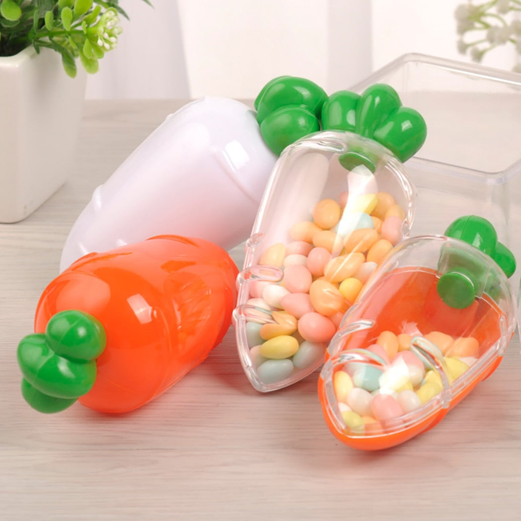 Cartoon Carrot Shape Candy Box Plastic Mini Transparent Box Creative PS Environmental Protection Material Food Storage Candy Box-ebowsos