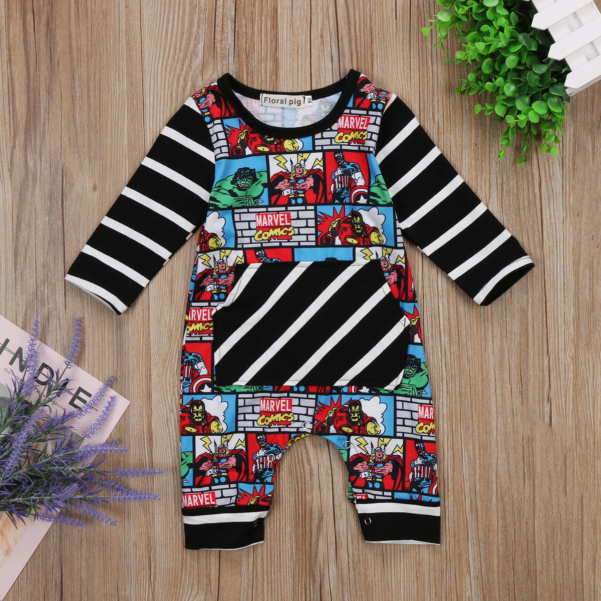 Cartoon Infant Baby Kid Boy Outfit Clothes Long Sleeve Cotton Superhero Romper Jumpsuit Bodysuit US - ebowsos