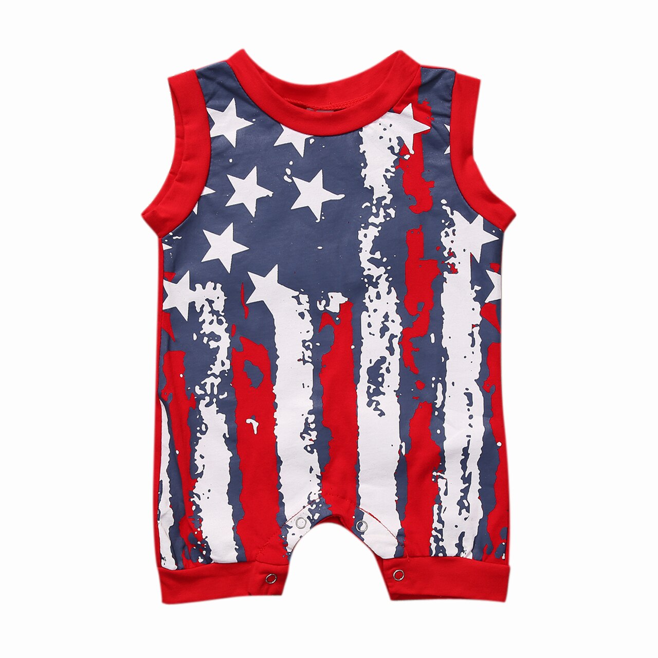 Cartoon US Infant Baby Boy Girl Romper Sleeveless Jumpsuit Cotton Sleeveless Jumpsuit Outfits Clothes - ebowsos