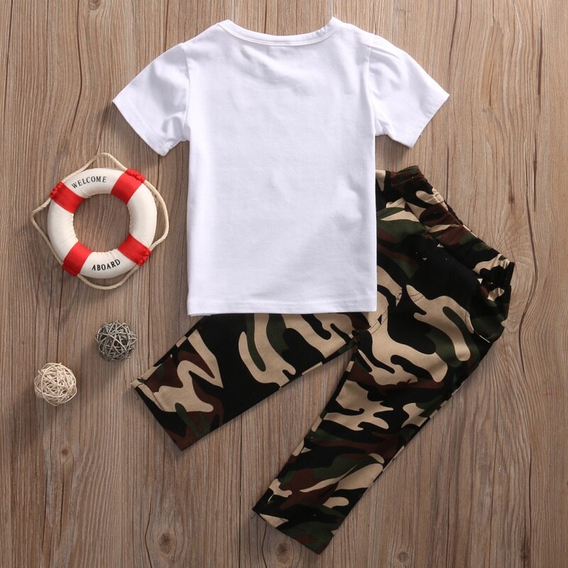 Casual Toddler Baby Kids Boys Clothes Set T-shirt Tops+Long Pants 2PCS Outfits - ebowsos