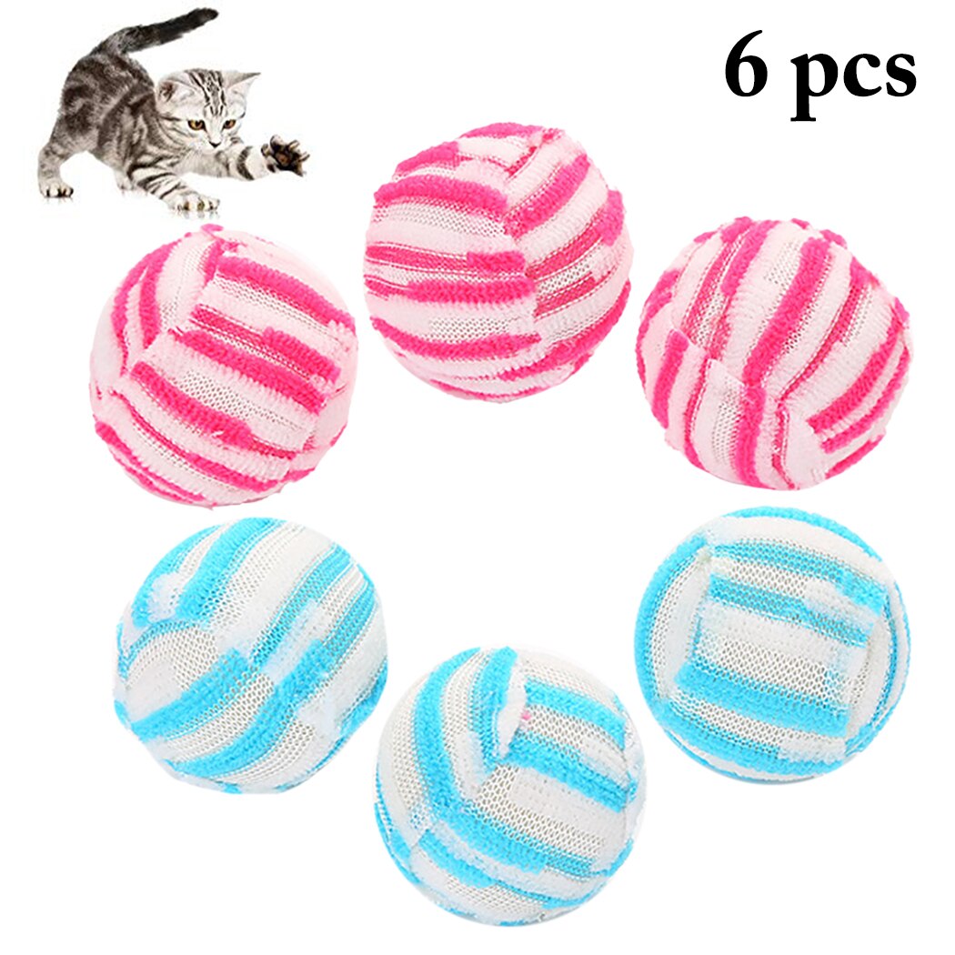 Cat Ball Toy 6PCS Pet Grinding Claw Toy Creative Funny Cat Exercise Ball Cat Bell Toy Pet Interactive Supplies-ebowsos