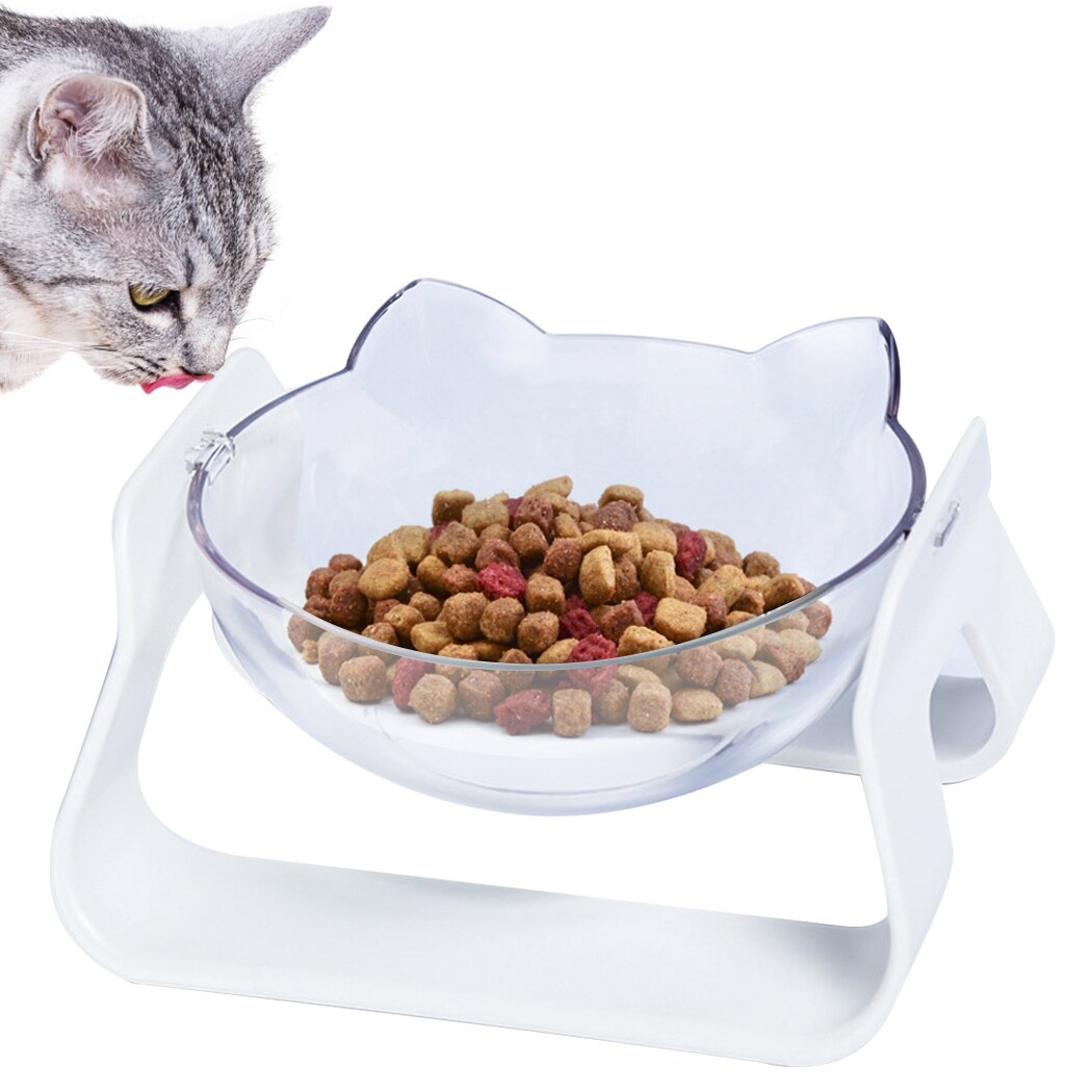 Cat Bowl Non-Slip Cervical Vertebra Protection Pet Bowls Creative Angle Adjustable Cat Shape Dog Bowl For Food Water Feeder-ebowsos