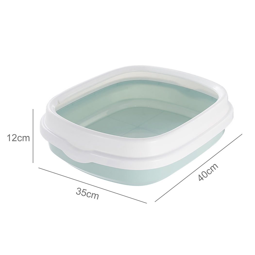 Cat Litter Pan Semi-Closed Detachable Open Cat Toilet Cat Litter Pot With Shovel Pet Cleaning Supplies Easy To Clean-ebowsos