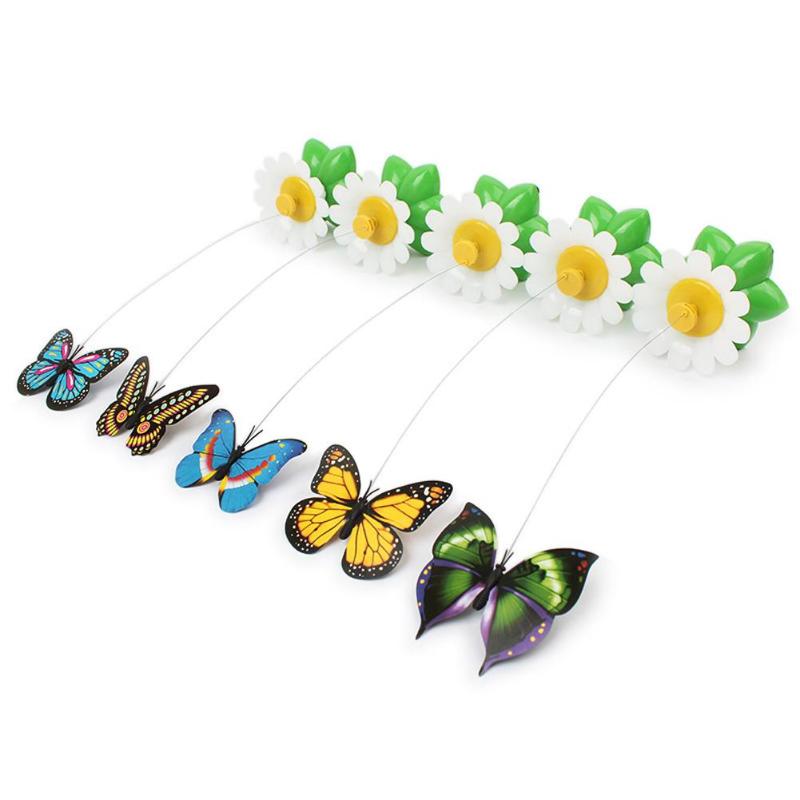 Cat Toy Funny Pet Butterfly Cat Kitten Playing Toys Pet Seat Scratch Toy Electric Rotating Toys for Cat Dogs Pets Products - ebowsos