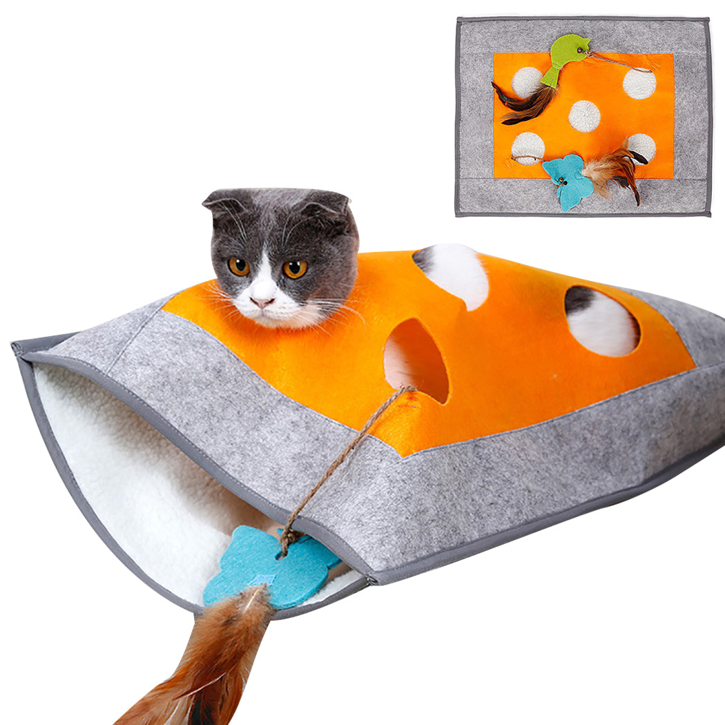 Cat Tunnel Sleeping Bag Creative Breathable Warm Cat Nest Pet Sleeping Bed Puzzle Cat Toy For Kittens-ebowsos