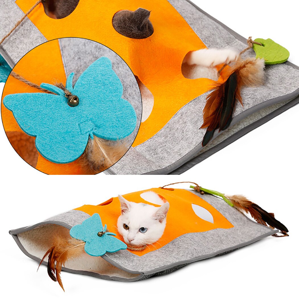 Cat Tunnel Sleeping Bag Creative Breathable Warm Cat Nest Pet Sleeping Bed Puzzle Cat Toy For Kittens-ebowsos