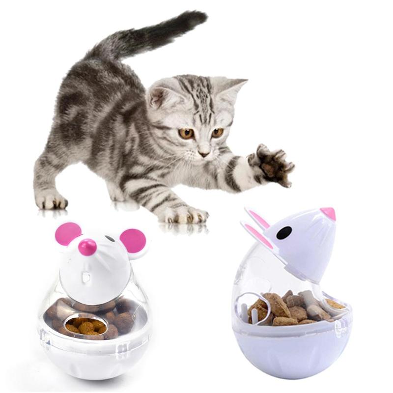 Cats Fun Bowl Toy Feeder Cat Feeding Pets Dog Tumbler Leakage Food Ball Puppy Pet Training Exercise Fun Bowl - ebowsos