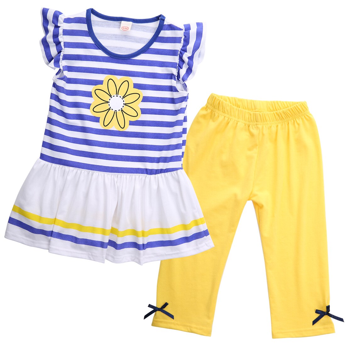 Child Baby Girl Clothes Short Sleeves T-Shirt+Trousers Pants 2Pcs Clothing Sets - ebowsos