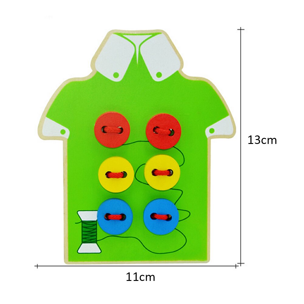 Children Beads Lacing Board Educational Toys Wooden Toys Toddler Sew On Buttons Early Education Teaching Aids-ebowsos