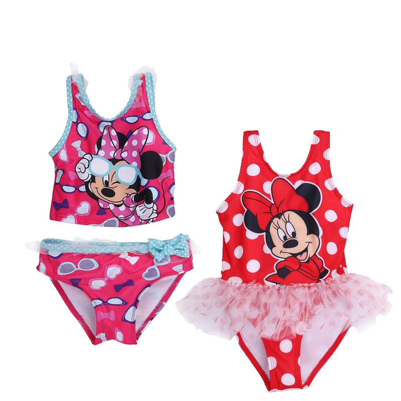 Children Clothing Baby Girl Kid Summer Swimsuit Bathing Suit Swimwear Tankini Cute mouse Cartoon Bikini/Romper - ebowsos