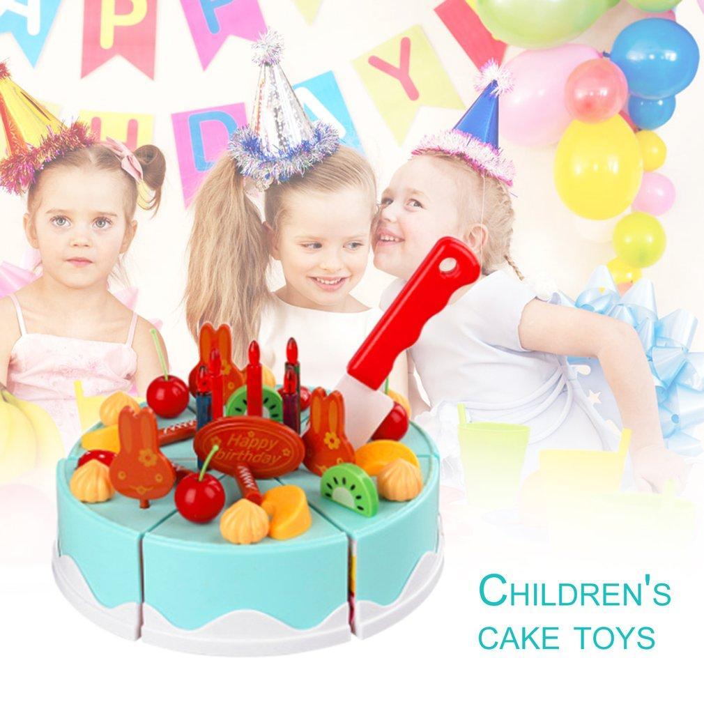 Children Kids Kitchen Toys DIY Cutting Birthday Cake Pretend Play Food Tea Party Toys for Role Play Heathy Plastic Gift-ebowsos