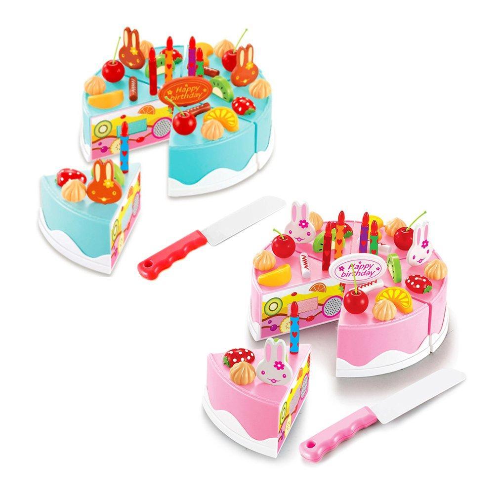 Children Kids Kitchen Toys DIY Cutting Birthday Cake Pretend Play Food Tea Party Toys for Role Play Heathy Plastic Gift-ebowsos