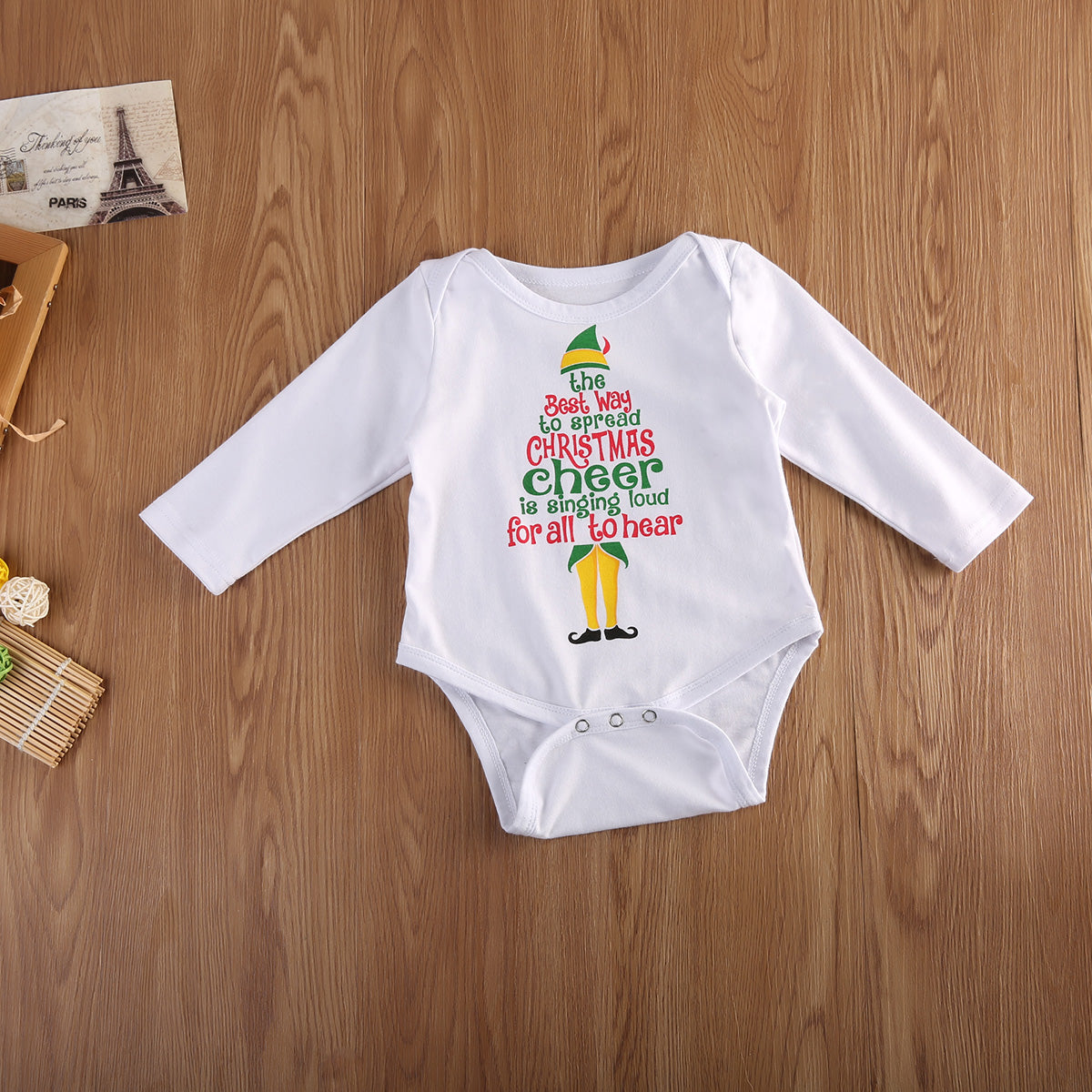 Chirstmas Baby Boy Girls Infant Long Sleeve Jumpsuit Bodysuit Cute Cotton Clothes Outfits - ebowsos