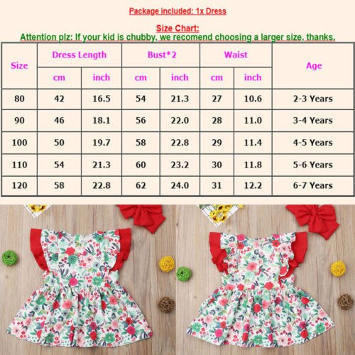 Chlid Kids Baby Girls Clothes Ruffle Floral Sleeveless Dress Headband Summer 2Pcs - ebowsos