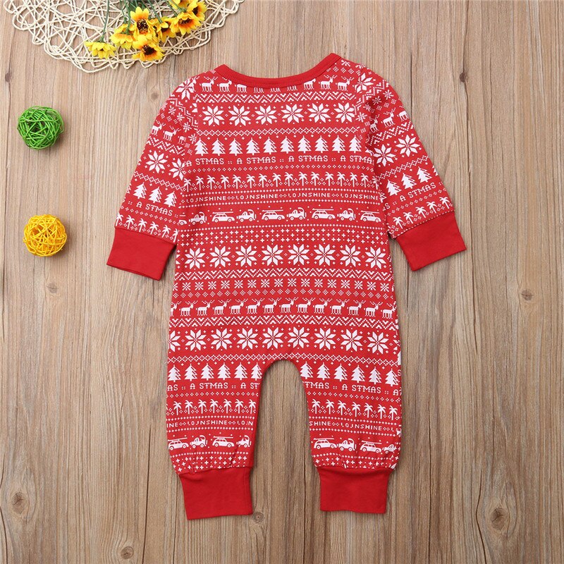 Christmas Baby Romper Boy Girl Cosy One Piece Long Sleeve Autumn Jumpsuit Outfits Xmas Kids Cotton Clothing - ebowsos