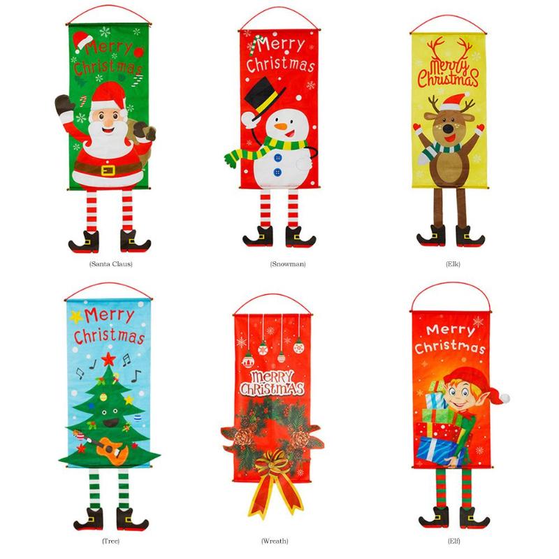 Christmas Birthday Hanging Ornaments Various Specifications Optional Fashionable Window Display Flag Party Decor Supplies - ebowsos