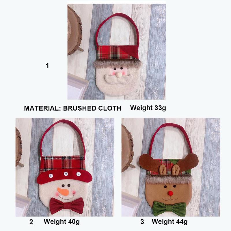 Christmas Cute Santa Claus Snowman Elk Candy Bag Handbag Home Party Decor - ebowsos