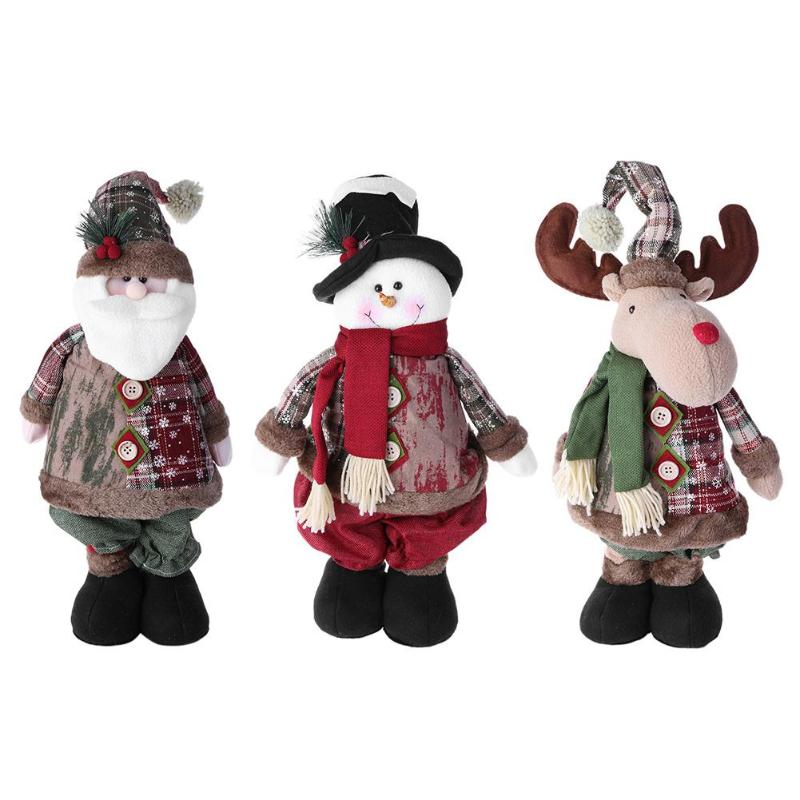 Christmas Flannelette Santa Claus Showcase Windows Doll Xmas Party Ornament - ebowsos