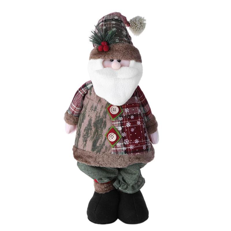 Christmas Flannelette Santa Claus Showcase Windows Doll Xmas Party Ornament - ebowsos