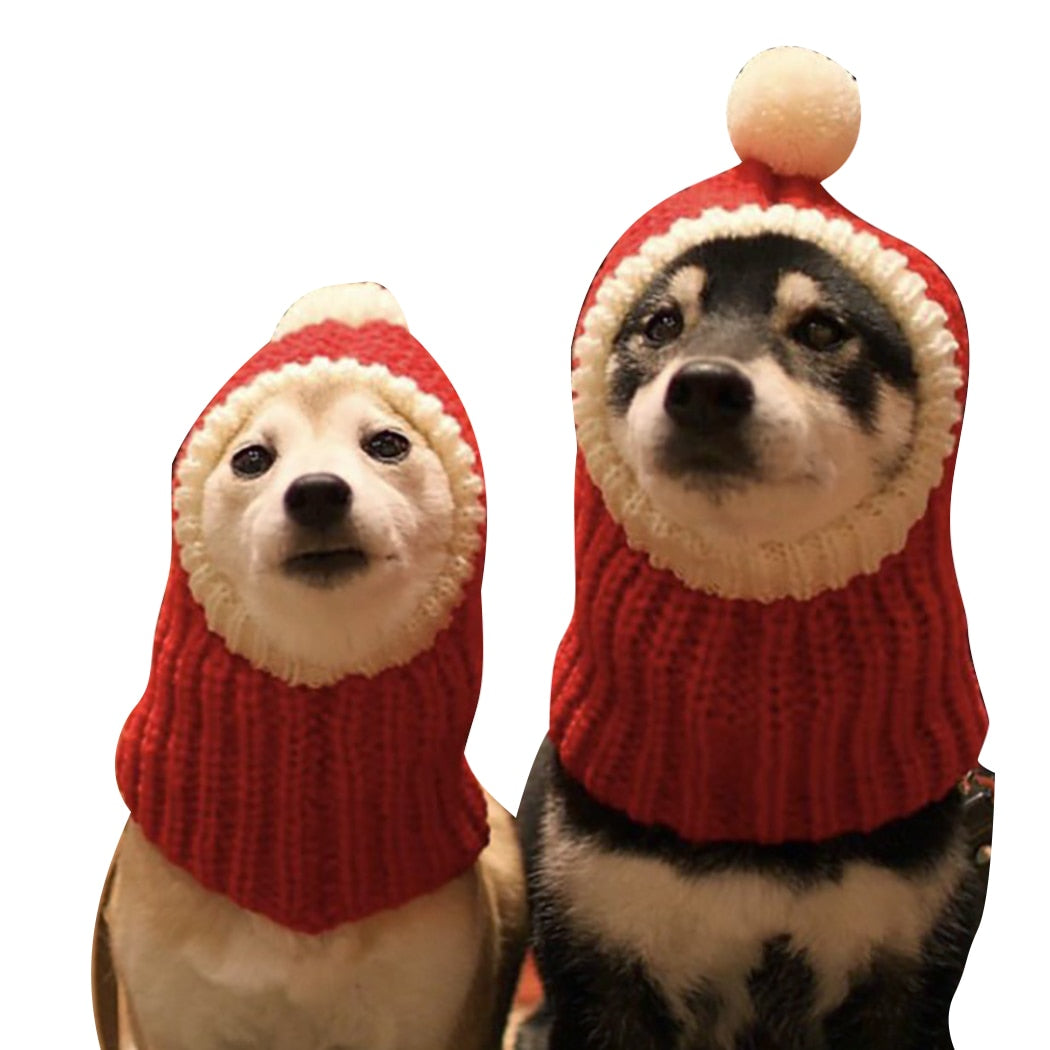 Christmas Knitted Pets Store Warm Lovely Dog Hats For Pets Cats Winter Warm Knitting Dog Cap Dog Beanie For Puppies Kittens-ebowsos