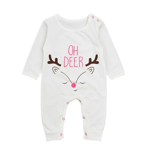 Christmas Newborn Baby Boy Girl Romper Long Sleeve Cotton Jumpsuit Xmas Outfit Clothes Set - ebowsos