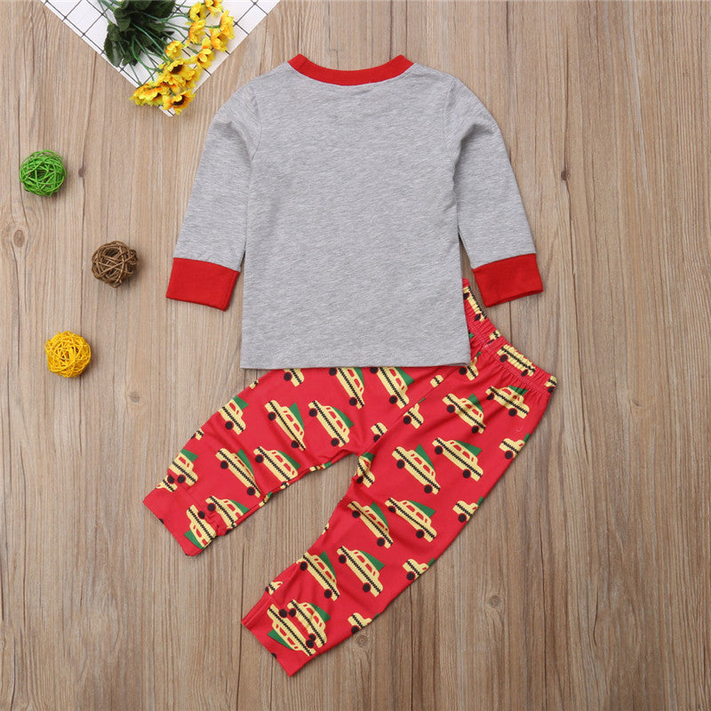 Christmas Newborn Kids Baby Boy Xmas Tops Long Pants Outfits Clothes Homewear - ebowsos