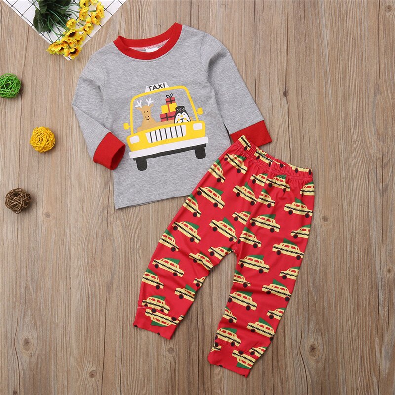 Christmas Newborn Kids Baby Boy Xmas Tops Long Pants Outfits Clothes Homewear - ebowsos