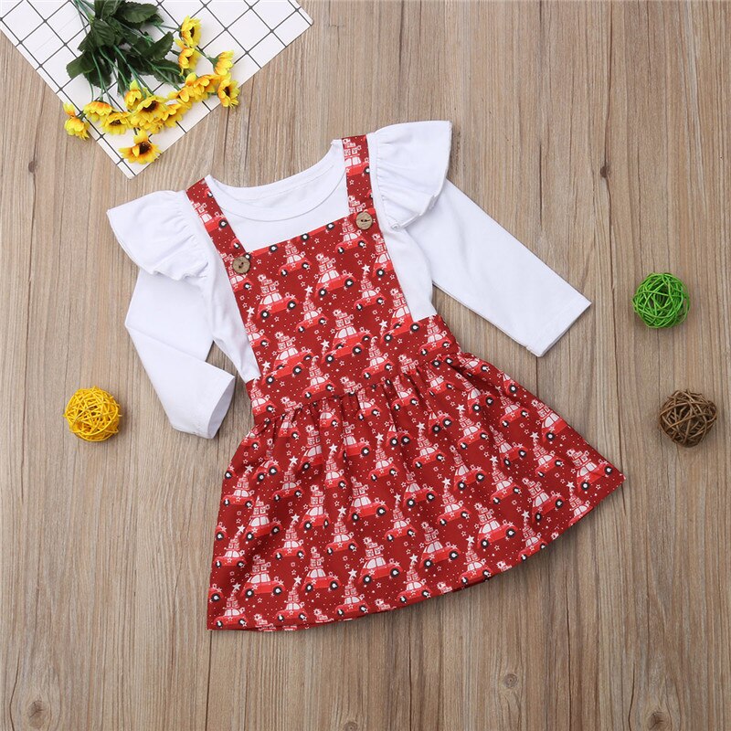 Christmas Newborn Toddler Baby Girl Romper Jumpsuit Tops Santa Clasual Overall Skirt Clothes Xmas Outfits Set Clothes - ebowsos