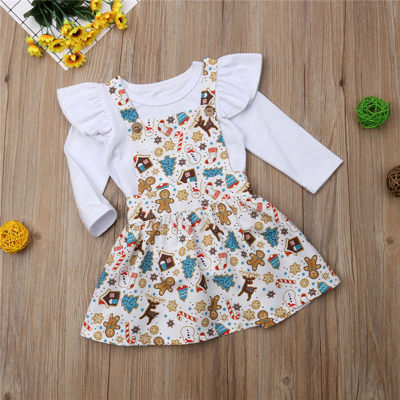 Christmas Newborn Toddler Baby Girl Romper Jumpsuit Tops Santa Clasual Overall Skirt Clothes Xmas Outfits Set Clothes - ebowsos