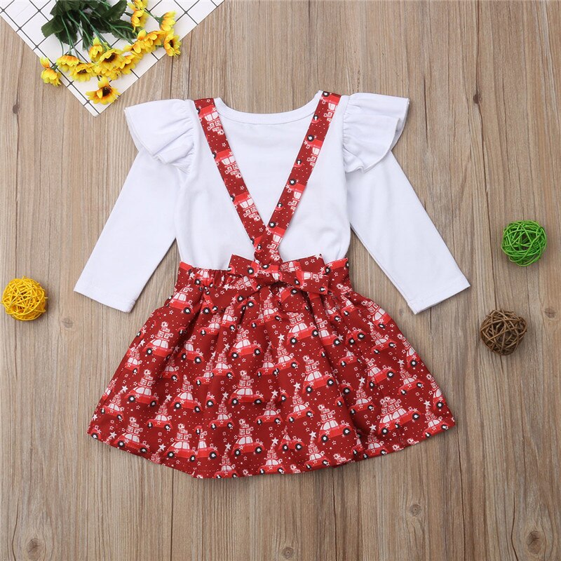 Christmas Newborn Toddler Baby Girl Romper Jumpsuit Tops Santa Clasual Overall Skirt Clothes Xmas Outfits Set Clothes - ebowsos