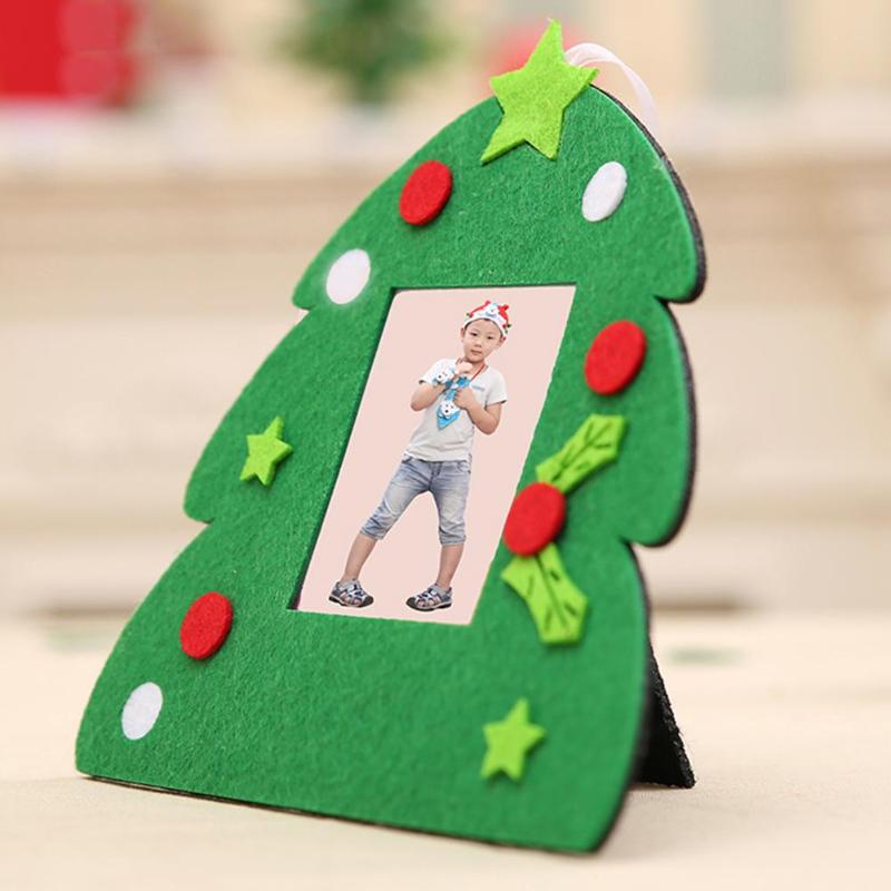 Christmas Non-woven Photo Frame Picture Holder Frame Xmas Tree Ornaments - ebowsos